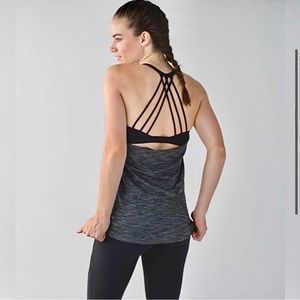 lululemon, Lighten Up Tank in heathered black, womens size 4